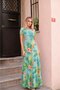Women's Short Sleeve Crew Neck Polka Dot Maxi Knitted Crepe Dress - 2