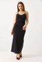 Women's Lace Detailed Strappy Long Dress Black - 3