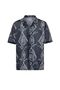 Patterned Ribbed Oversize Shirt