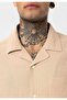 Pocket detailed short sleeve oversize linen shirt - 7