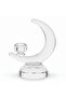Modern Half Moon Shape Glass Candle Holder for Elegant Living Room Decoration – 17 cm