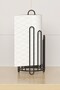 Countertop Standing Towel Napkin Holder Organizer Roll Paper Holder Stand Metal Black Oval Towel Holder - 2