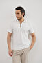 Men's Zippered Stripe Detailed Anti-Sweat Polo Collar T-Shirt - 6