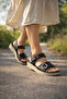 Black and White Buckle Design High Heel Adjustable Orthopedic Women's Sandals - 2