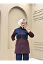 Women's 2 Piece Denim Set Long Tunic and Wide Pants Casual Combination N-05520 _ Purple - 3