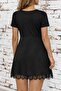 Women's Short Sleeve Collared Short Janjan Crepe Dress - 2