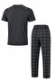 Men's Comfortable Fit Round Neck Short Sleeve Cotton Pajama Set 9055 - 6
