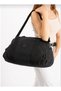 Unisex Large Size Black Colored Crinkle Fabric Sports and Travel Bag with Shoe Section and Cross Strap - 5