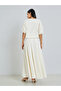 Cream Floral Embroidered Top and Maxi Skirt Set Co-ords - 5