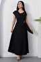 Wide Collar Waist Buckle Sleeveless Dress Grs3978 - 6