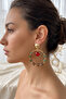 Shambala Hoop Crystal Earrings 7 Cm.