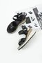 Yumira Women's Adjustable Velcro Light Sole Genuine Leather Sandals Black - 5