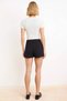 Women's Mini Shorts High Waist Button Detail Plain Pattern Woven Fabric Short Length Tube Leg Stylish - 5
