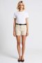 Women's Shorts High Waist City Belted Slit Slit Hem Short Length Denim Fabric Quality - 4