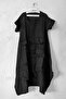 Black Pool Collar Short Sleeve Washable Segmented Casual Muslin Asymmetrical Woven Dress 125 52 - 2