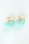 Ccb Turquoise Gold Double Color Earrings 5886 - 2