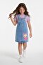 Lilac Heart Ballerina Patterned Badili Jean Salopetli Girl's Set 24086