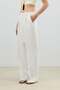 White Relax Fit Pleated Women's Trousers - 3
