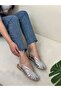 Silver Skin (Mixed) Cage Detail Women's Sandals - 4