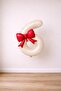 Red Bow & Cream 6 Number Foil Balloon Set