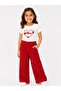 Girl's Top and Bottom Set with Heart Embroidery Detail - 2
