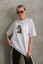Women's Printed T-Shirt Short Sleeve Crew Neck Oversize Comfortable Fit Casual T-Shirt - White Mariposa Sec - 6