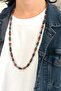 8 mm Indian Stone-Bronzite & Red Jasper Natural Stone 70-80 cm Long Men's Necklace (with Bracelet as a Gift) - 2