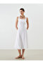 Two Mt Shop Quality Pleated Detailed Waist-Slit Dress