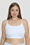 2 Pieces White Women's Breastfeeding Half Tank Top Bustier with Rope Straps Lycra - 3