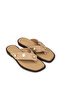 Women's Genuine Suede Beige Slippers - 5
