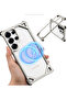 Aluminium Bumper Case for Samsung Galaxy S26 Ultra, Wireless Charging Compatible, Minimalist Frame Hollow Armor Bumper Drop Proof Case Luxury Verstyle Alloy Frame Cover (Silver) | Flare Gadgets - 2