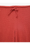 X Selected by Melis Ağazat - Wrinkled Fabric Lace-Up Waist Straight Wide-Leg Pants - 5