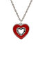 Red Heart Gothic Necklace with Intertwined Heart Figure - Red Black Enamel with Twisted Chain - 2