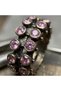 Bronze Vintage Women's Ring Authentic Copper Jewelry Pink Zircon Inlaid Stripe Model Adjustable - 2