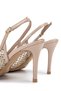 Women's Genuine Leather Beige Heeled Shoes - 6