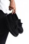 Zrj154 high quality laceless tasseled men's daily loafer - suede black - 4