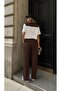 Women's Short Sleeve Summer Shawl Collar Detailed Model Bottom-Top Tracksuit Set - 3