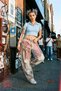 Unisex Gravat Printed Baggy Tie-Dye Patterned Antique Gray Denim Trousers Balloon Model Jeans - 3