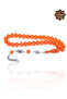Orange Silver Tassel Wheel Cut Zircon Amber Prayer Beads 201025504