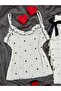 Women's Strappy Frilly Pajama Set - 4