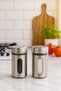 12-Piece Metal Coated Glass Salt-And-Pepper Spice Container Salt Shaker Pepper Shaker Spice Jar with 3-Level Holes, Glass Metal Coated 12 Pieces - 4