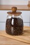 4-Piece Acacia Lid Herry Borosilicate Conical Glass Jar Set 500 -700-950 -1200Ml - 4