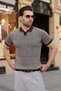 Burgundy Polo Collar Regular Fit Men's Knitwear T-Shirt E7496 - 4