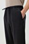 Black Lyocell Blend Relax Fit Men's Trousers - 5