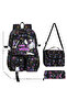 Waddell Kawaii Korean Style Twil Fabric Patterned Backpack, Lunch Bag, and Pen Holder Triple Set
