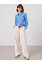 Women's Long Sleeve Cherry Detailed Lace-Up Shirt - 5