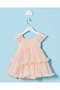 Infant Girls Peach Mesh Dress With Headband 2 Piece - 5