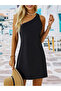 Women's one-shoulder crepe mini dress - 3