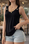 Women's Ring Detailed V-Neck Viscose Blouse