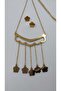 Gold Color Clover Figured Necklace Earring Set